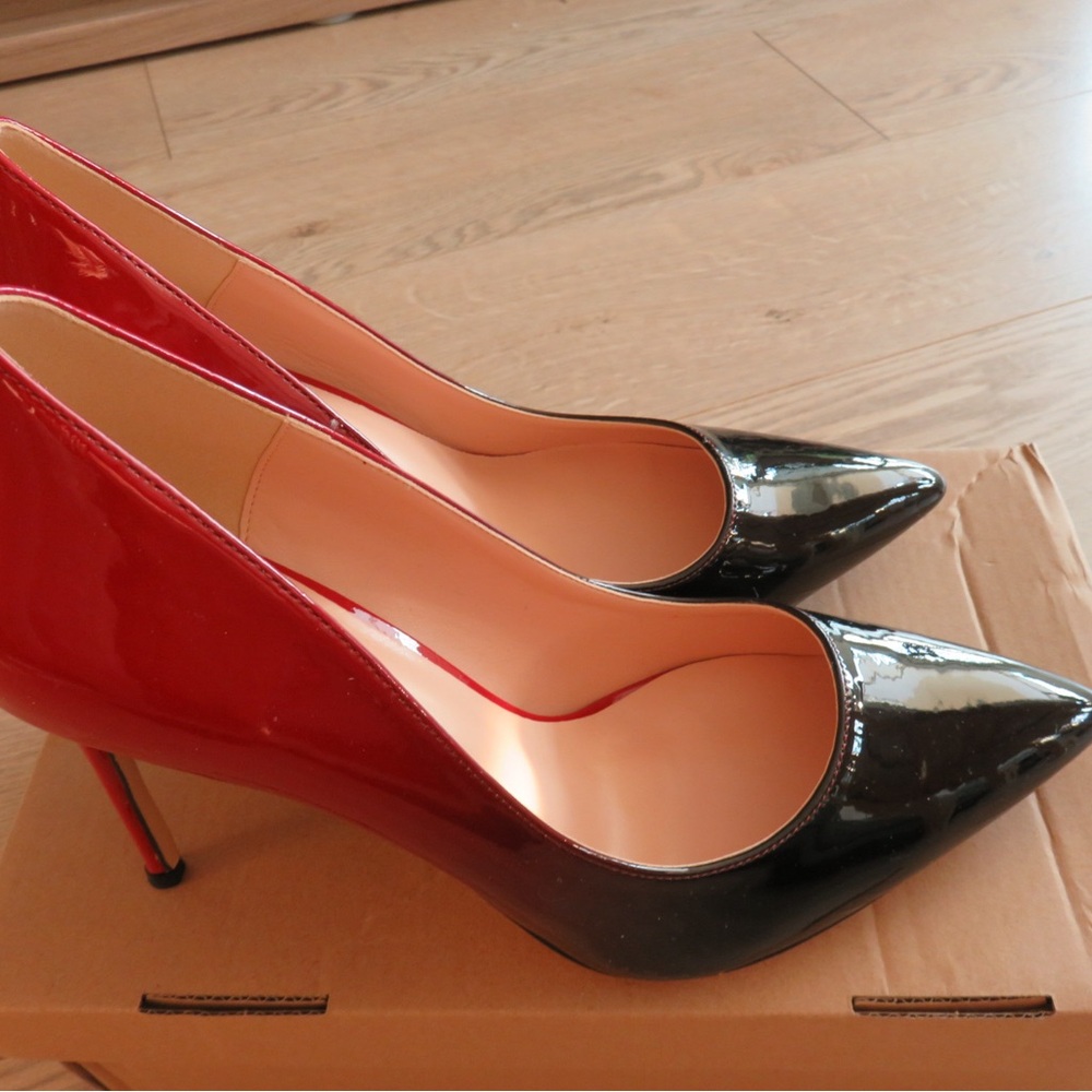 Chic Red and Black Women's Heels